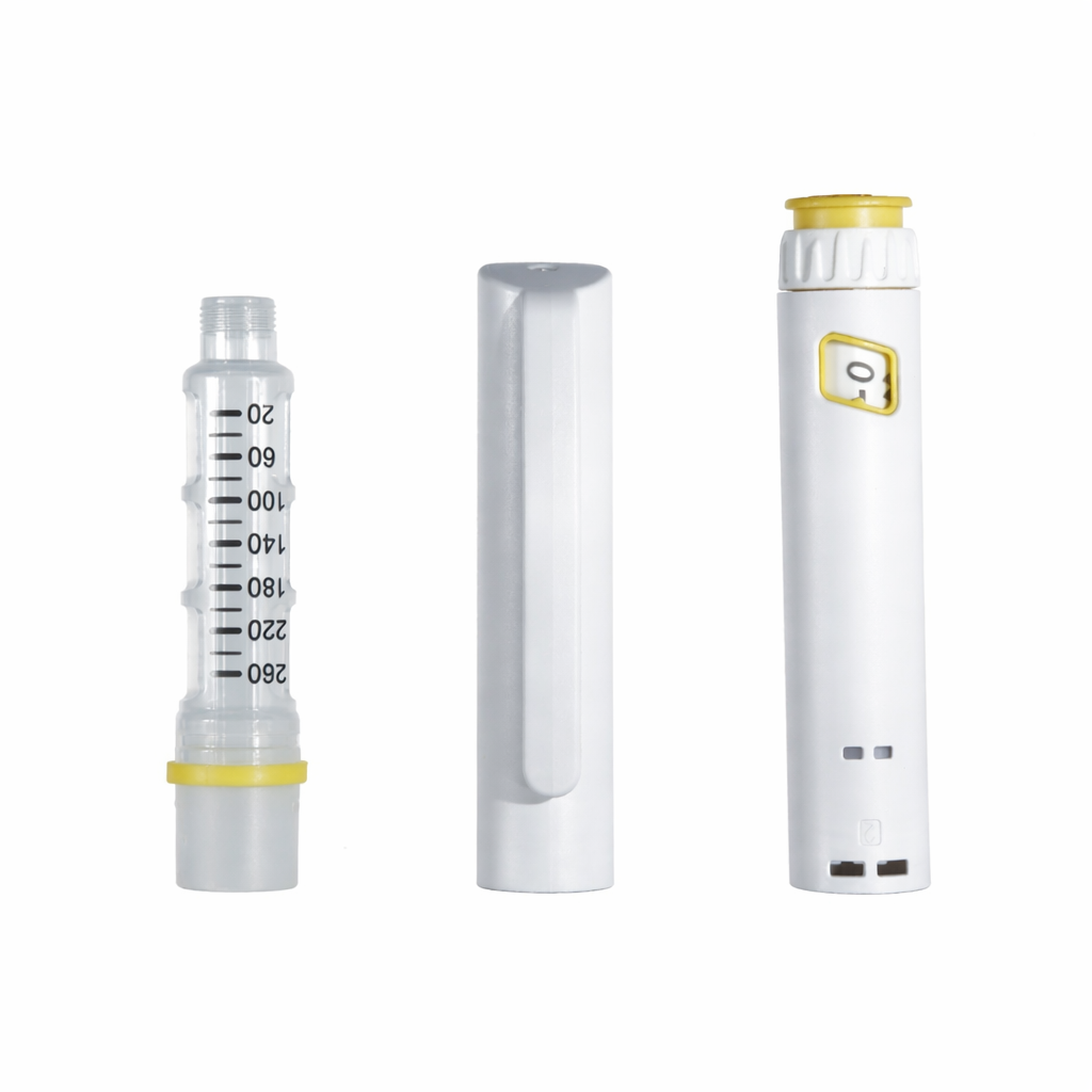 Disposable Pen x 10, 3ml Cartridge x 10, Disposable needle x 100.